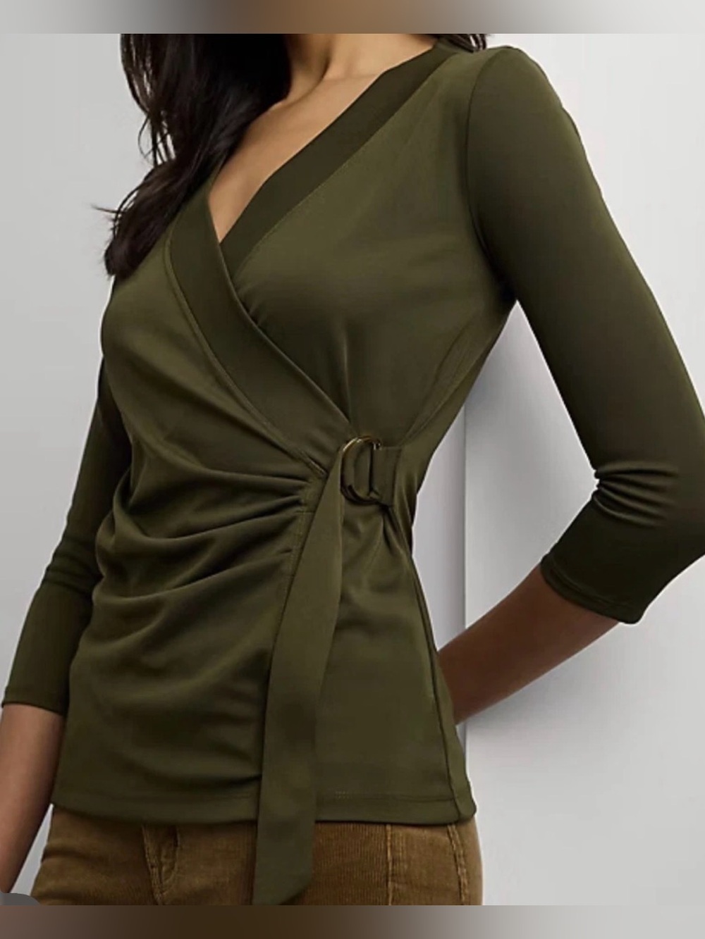 Lauren Ralph Lauren Stretch Jersey Surplice Top. Size Small